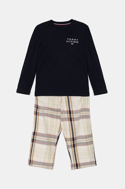 Tommy Hilfiger - Jongens Pyjama - Donkerblauw T-Shirt/Gestreepte Broek - 10/12 jaar