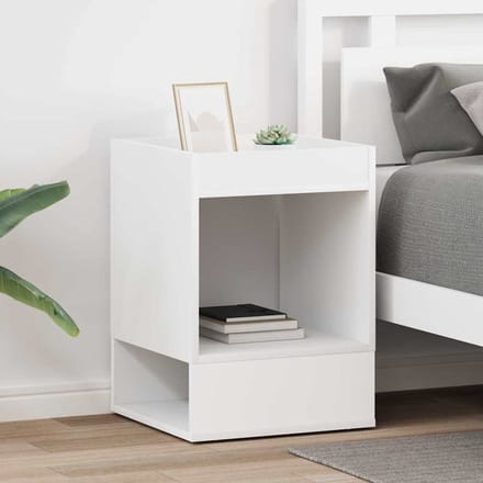 vidaXL - Bijzettafel - 2 - st - Wit - 40 - x - 40 - x - 56 - cm - Bewerkt - hout