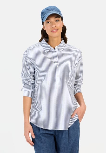 camel active Gestreepte blouse gemaakt van katoen - Maat - Lichtblauwwomenswear-S