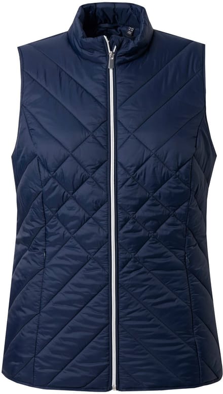 Ulla Popken - Dames - HYPRAR functionele doorgestikte bodywarmer waterafstotend - Marine - Maat 50+