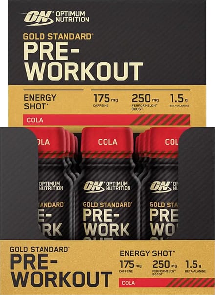 Optimum Nutrition Gold Standard Pre Workout Shots - Pre-Workout Cola - Ready to Drink - 12 x 60ml