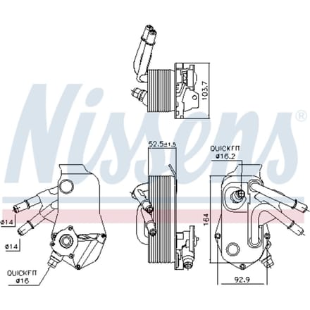 Olie radiator, automatische versnellingsbak NISSENS 91224