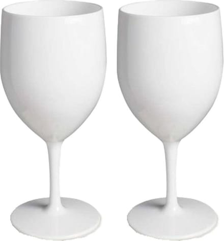 Fjesta© Kunststof Wijnglazen - 27cl - Wit - 2 Stuks
