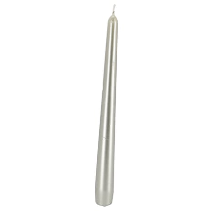 Bolsius - Gotische kaarsen - 245/24 - 4 stuks per verpakking - Special Essentials - Metallic White Silver