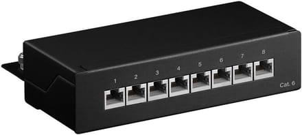 Patchpaneel - Netwerkverdeler - Kantoor Netwerk - 8 Poorten - 1U - Wit