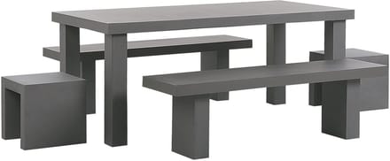 TARANTO - Tuinset 2 banken en stoelen - Grijs - Vezelcement