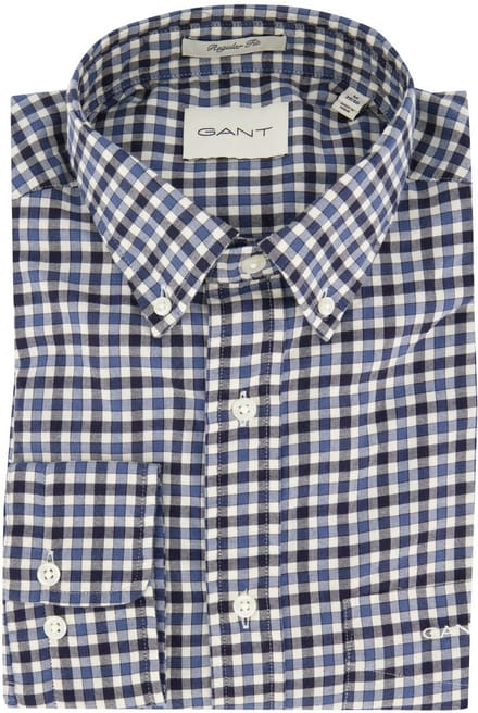Casual overhemd Gant Regular Fit blauw katoen