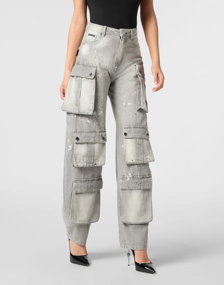 Denim Cargo Trousers