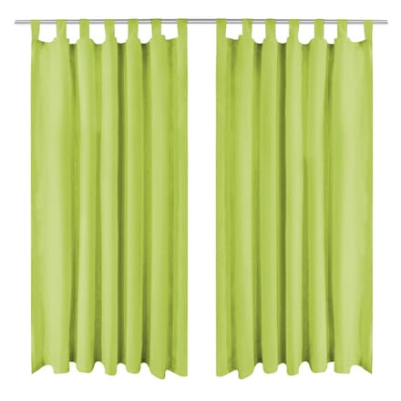 vidaXL Micro-satijnen gordijnen met lussen 140x175 cm groen 2 st