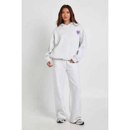 boohoo Dames Love Club Puff Print Oversized Hoodie | Ash Grey | Maat: Medium