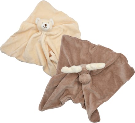 Cute since 1999 - Biologisch Knuffeldoekje - Beer & Rendier - Doudou - 2 stuks - 35 x 35 cm