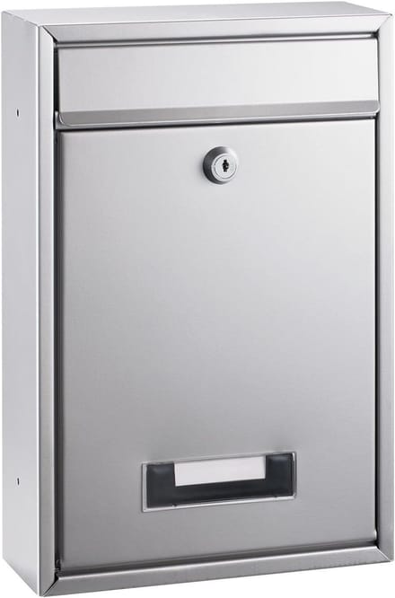 Brievenbus - Postbak - Post Ontvangen - Met cilinderslot - 32 x 22 cm - Zilver