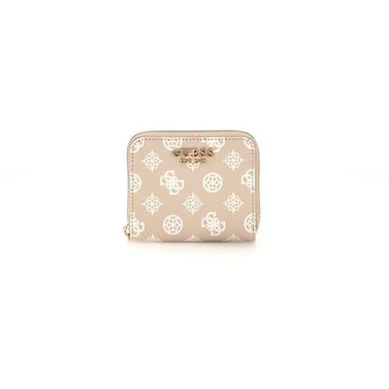 GUESS Portemonnee Laurel SLG Small Zip Around Wallet Sand Logo Beige