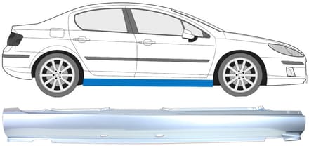 Volledige dorpel voor Peugeot 407 2004-2011 / Rechts