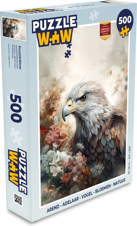 Puzzel Arend - Adelaar - Vogel - Bloemen - Natuur - Legpuzzel - Puzzel 500 stukjes