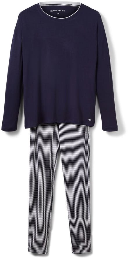Tom Tailor - Pyjamaset met gestreepte broek - Maat 44 - blue ring