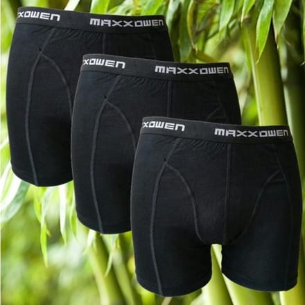 Maxx Owen Bamboo Heren boxershorts 3-pack maat M Zwart