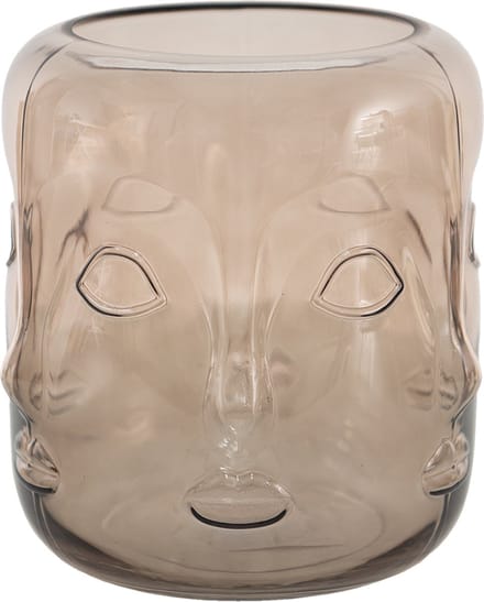 Clayre & Eef Vaas Ø 18x21 cm Bruin Glas