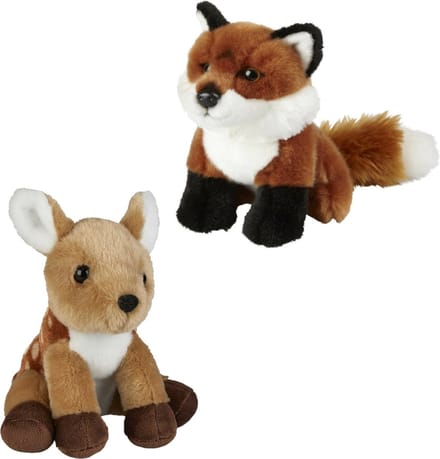 Ravensden - Knuffeldieren set - vos en hertje - pluche knuffels - 18 cm