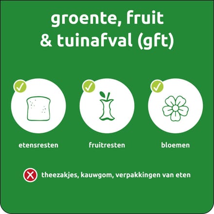Groente, fruit & tuinafval sticker 150 x 150 mm
