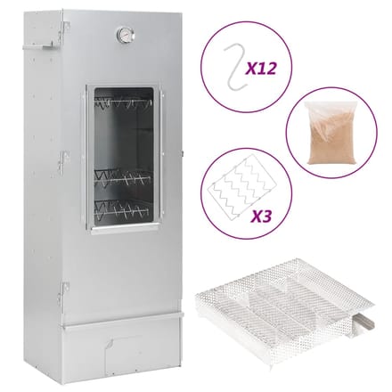 vidaXL - BBQ-rookoven - met - koude - rookgenerator - gegalvaniseerd - staal