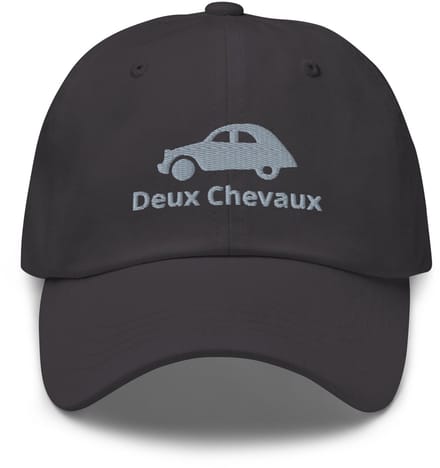 De2pktjes - Geborduurde Citroën 2cv pet - Grijs