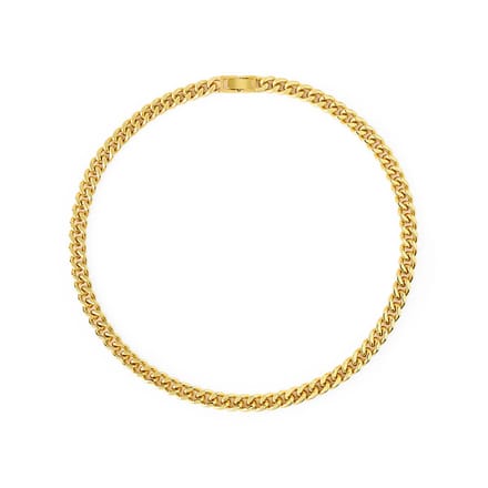 Goud Vergulde Platte Chunky Schakel Ketting