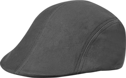 Kariban Flat cap / plat petje voor heren - donkergrijs - katoen - basic hoofdmaat 58 cm - Mannen pet