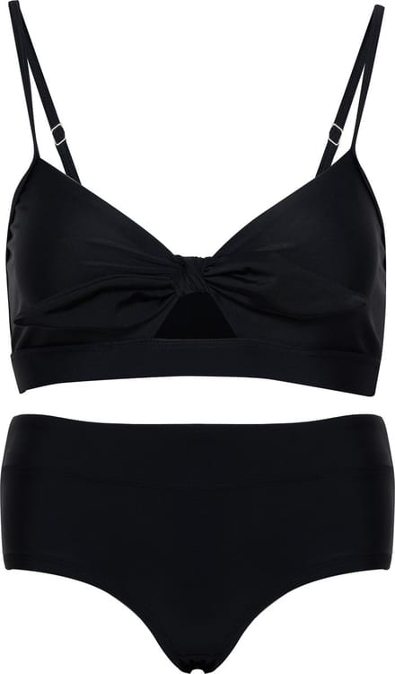 Bikini hipster broekje en top met strik - Zwart 140-146