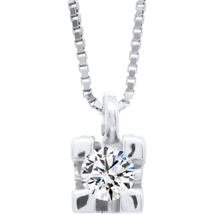 Ketting Diamond Solitaire 0,10 Cts White Gold