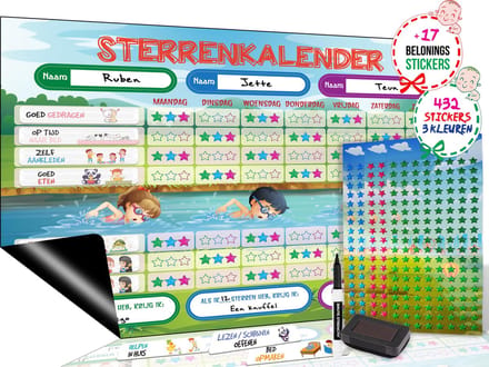 Brute Strength - Magnetisch Beloningssysteem (52) - A3 - Beloningskalender - Planborden - Weekplanner kind - Zindelijkheidstraining - Dagplanner