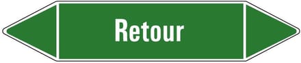 Retour leidingmarkering op vel 75 x 17 mm - 8 per vel