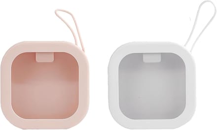 Set van 2 vierkante mini opbergdozen van plastic met deksels voor haaraccessoires, sieraden en floss