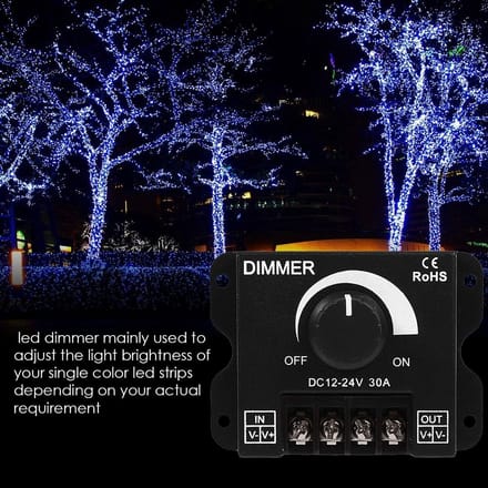 Led Switch Dimmer - DC 12V-24V 30A PWM Dimming Controller - Verstelbare Helderheid Licht Schakelaar Dimmer Controller voor LED Strip Licht