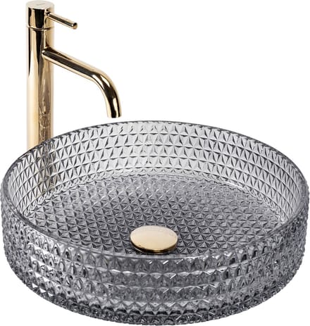 Rea Cristal Grey 39 Opzetwastafel Grijs 39x39 cm