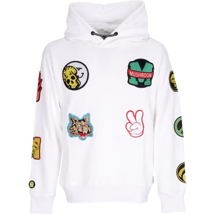 Herenhoodie Stickers Hoodie Wit