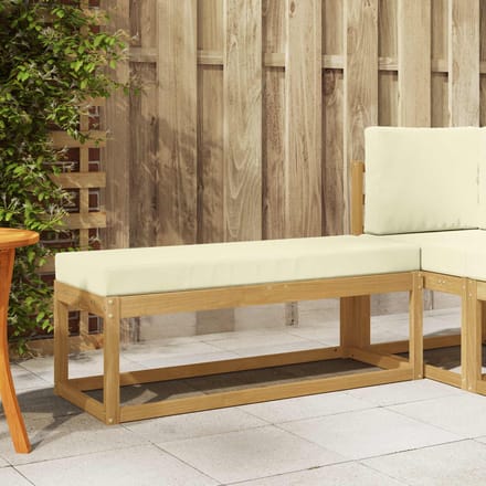 vidaXL - Buitenstoel - Bank - Massief - Acacia - Hout - Whitewash - en - crème