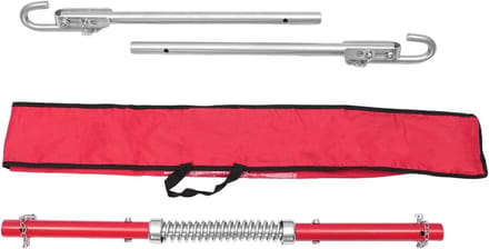 Sleepstang - Trekstang - Voertuigen Slepen - Met Veer Demping - 185 cm - Rood Zilver