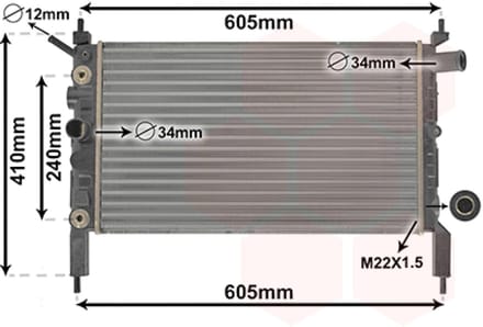 Van Wezel - RADIATOR VOOR OPEL ASTRA F 1991-1998 1300115