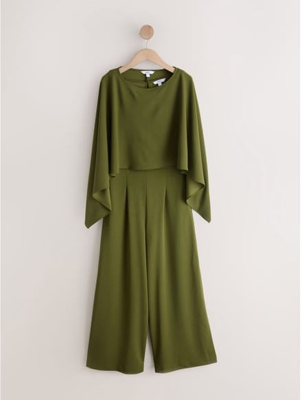 Next - Dames - Jersey jumpsuit met cape - Tall - Groen