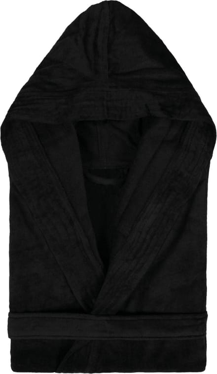 Badjas met Capuchon Uni Cool Velours Zwart col 3 maat M