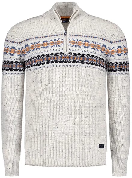NZA - Ecru katoenen half zip trui