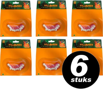 Halloween Vampier / Dracula gebit / tanden – VOORDEELSET 6 stuks