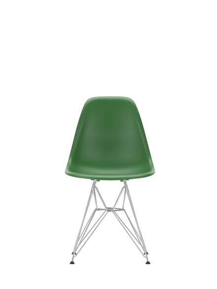 Vitra DSR Eames Plastic Side Chair - smaragd RE - verchroomd
