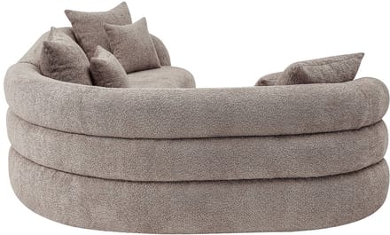 Vente-unique Hoekbank links in taupe boucléstof LAPIOTA van Maison Céphy