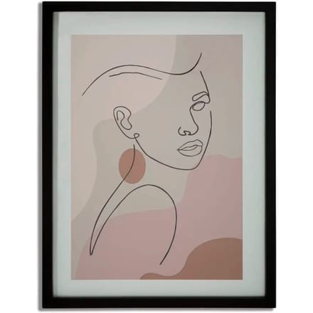 Muurdecoratie met een ingelijste print Mauro Ferretti Face-B