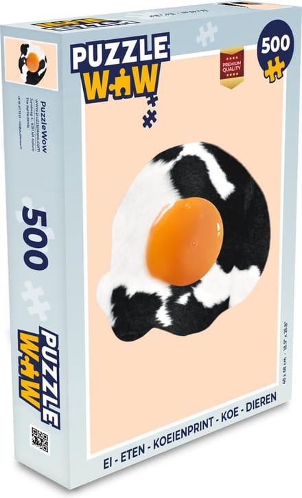 Puzzel Ei - Eten - Koeienprint - Koe - Dieren - Legpuzzel - Puzzel 500 stukjes