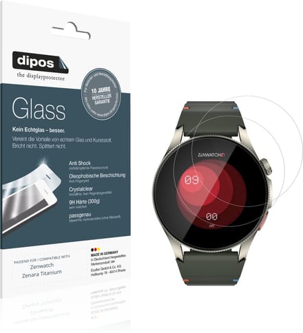 dipos – 2x Pantserfolie geschikt voor Zenwatch Zenara Titanium | 9H Screenprotector