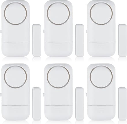Draadloos Deuralarm Set van 6 - 120 dB Inbraakbeveiliging met Magnetische Contact