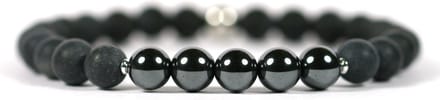 IbizaMen - Matte onyx - 8mm - Hematiet - 20cm